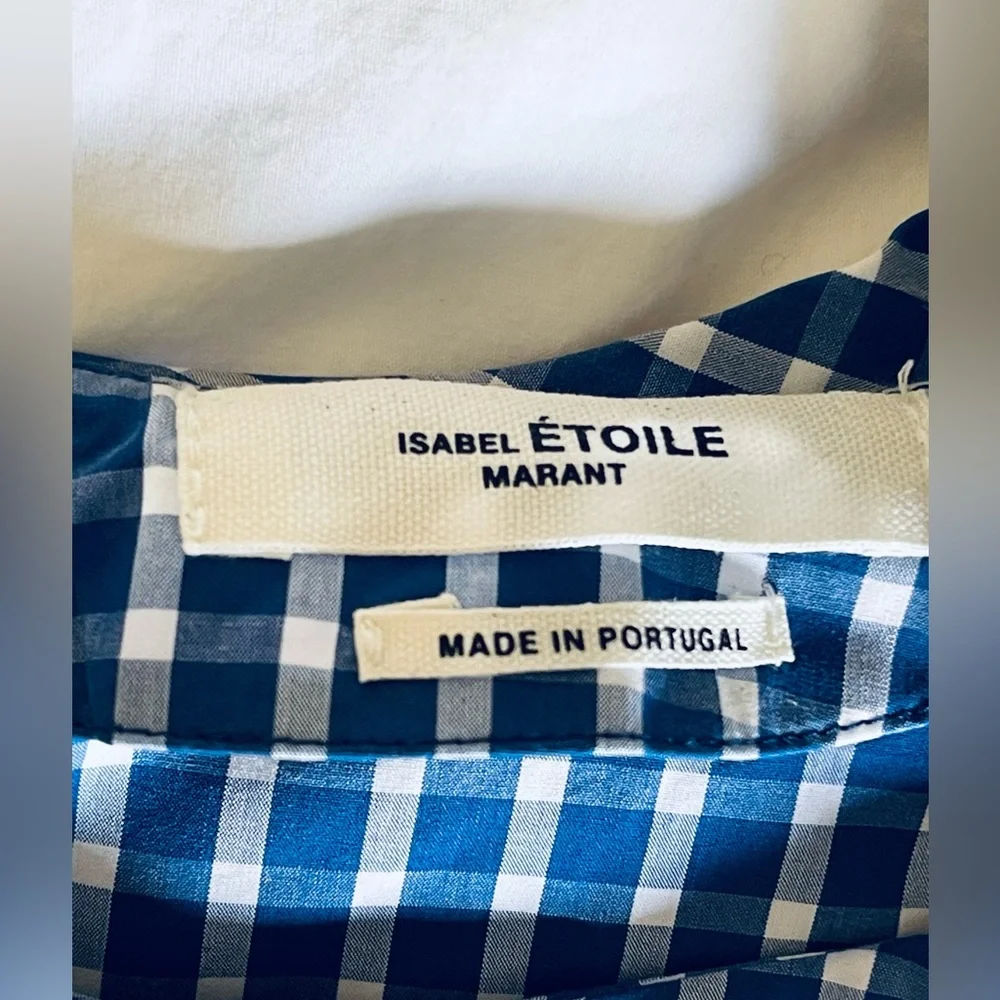 NWOT Isabel Marant bue and white checked top size 36, worn twice - Picture 3 of 10